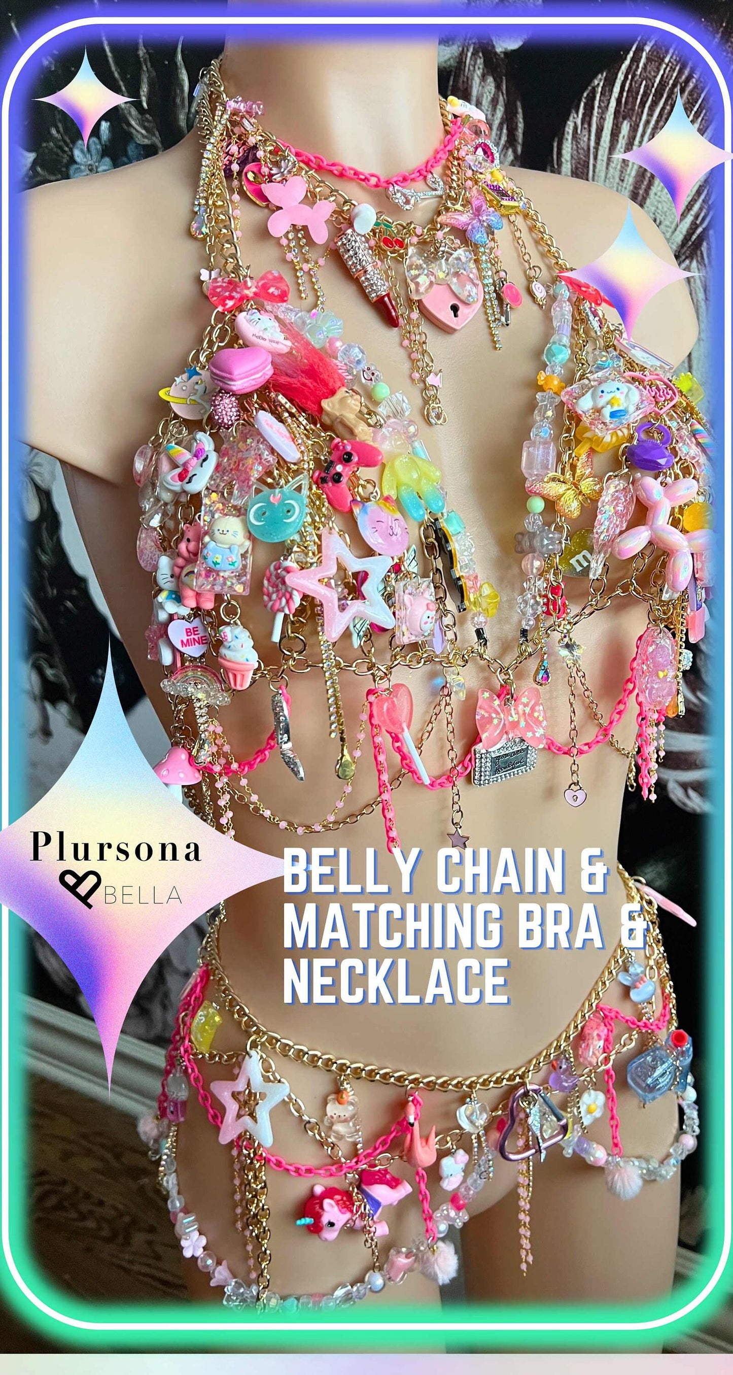 Custom Charm Stainless Steel Belly Chain Gold Belly Chain Waist Chain Order Request Personalized Jewelry Plus Size Belly Chain Kidcore