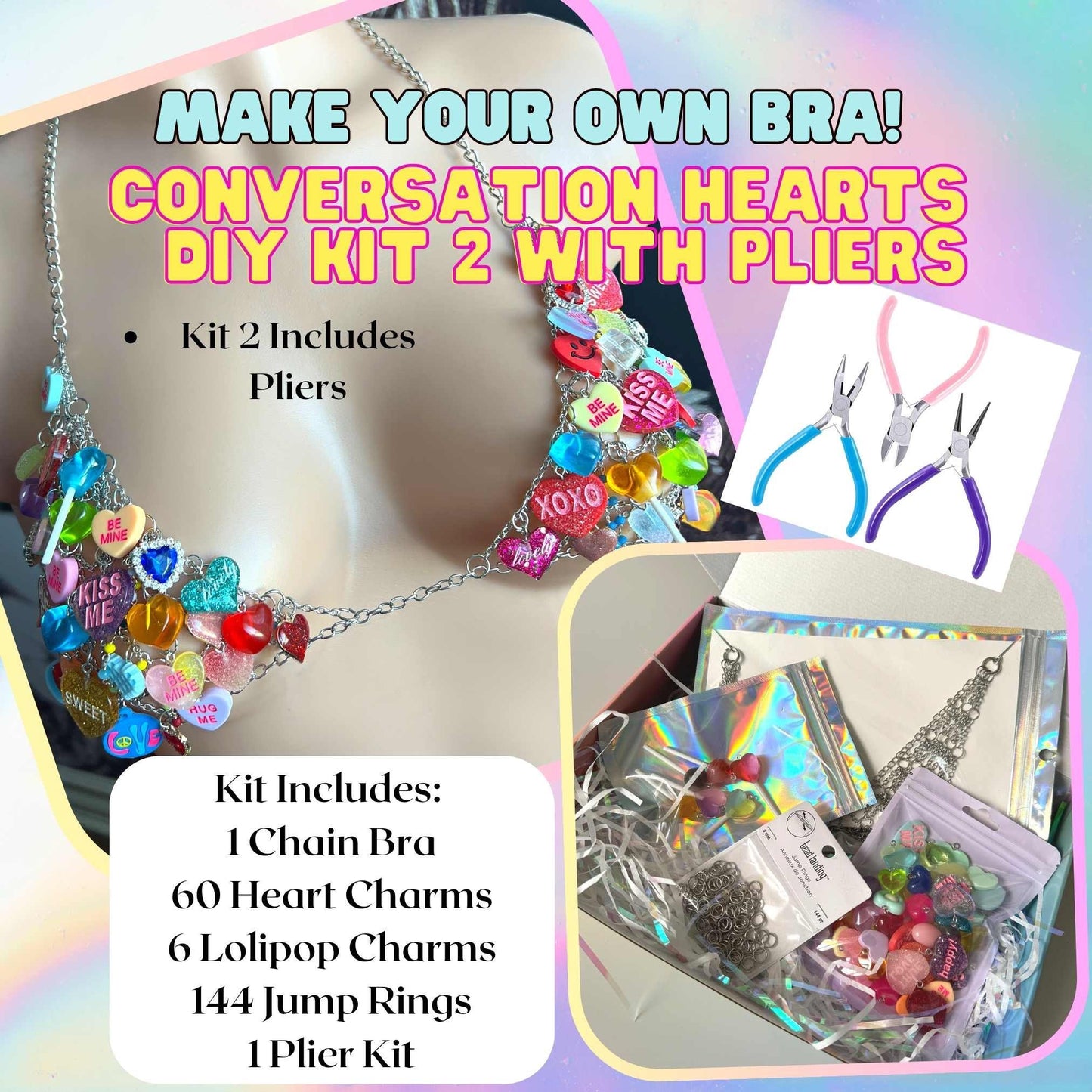 DIY Conversation Hearts Bra