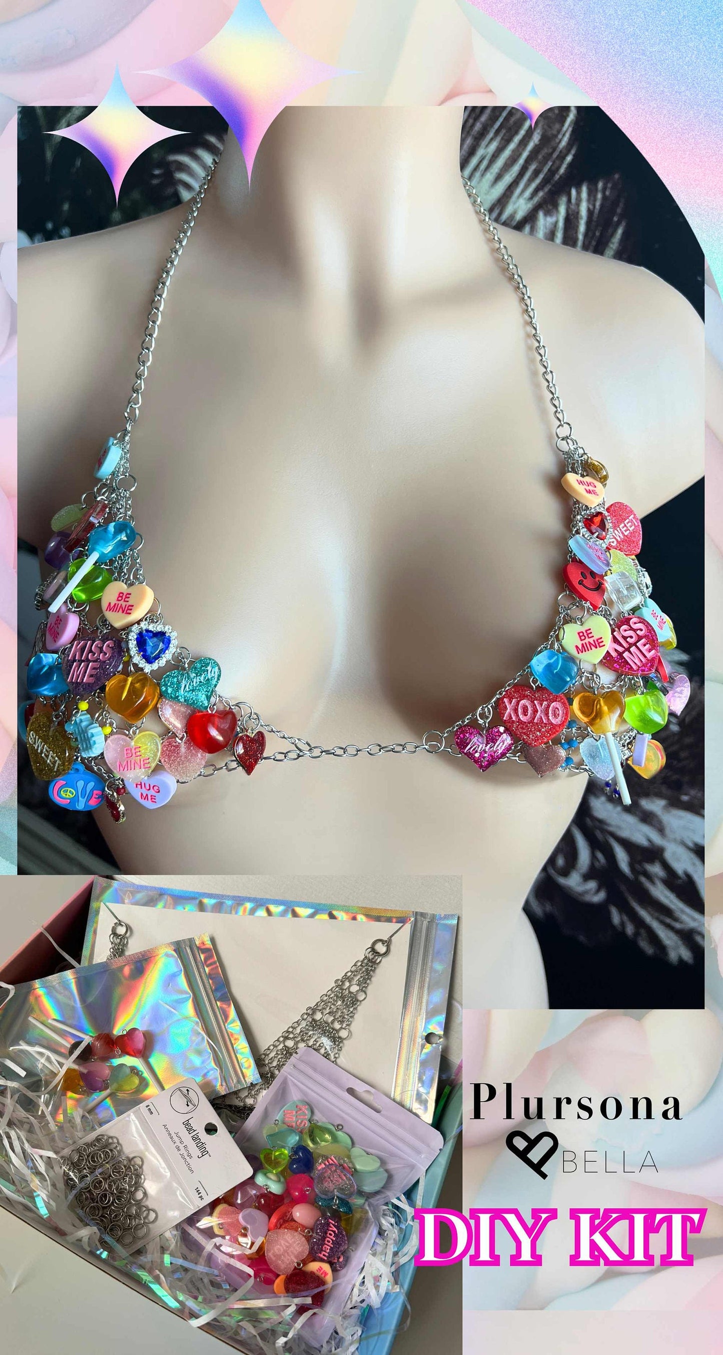 DIY Conversation Hearts Bra