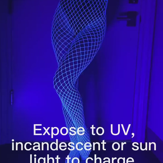 Glow in the Dark Fishnet Stockings UV Fishnet Tights Luminous Stockings White Fishnets for Rave Festival Accessories Fluorescent Leggings