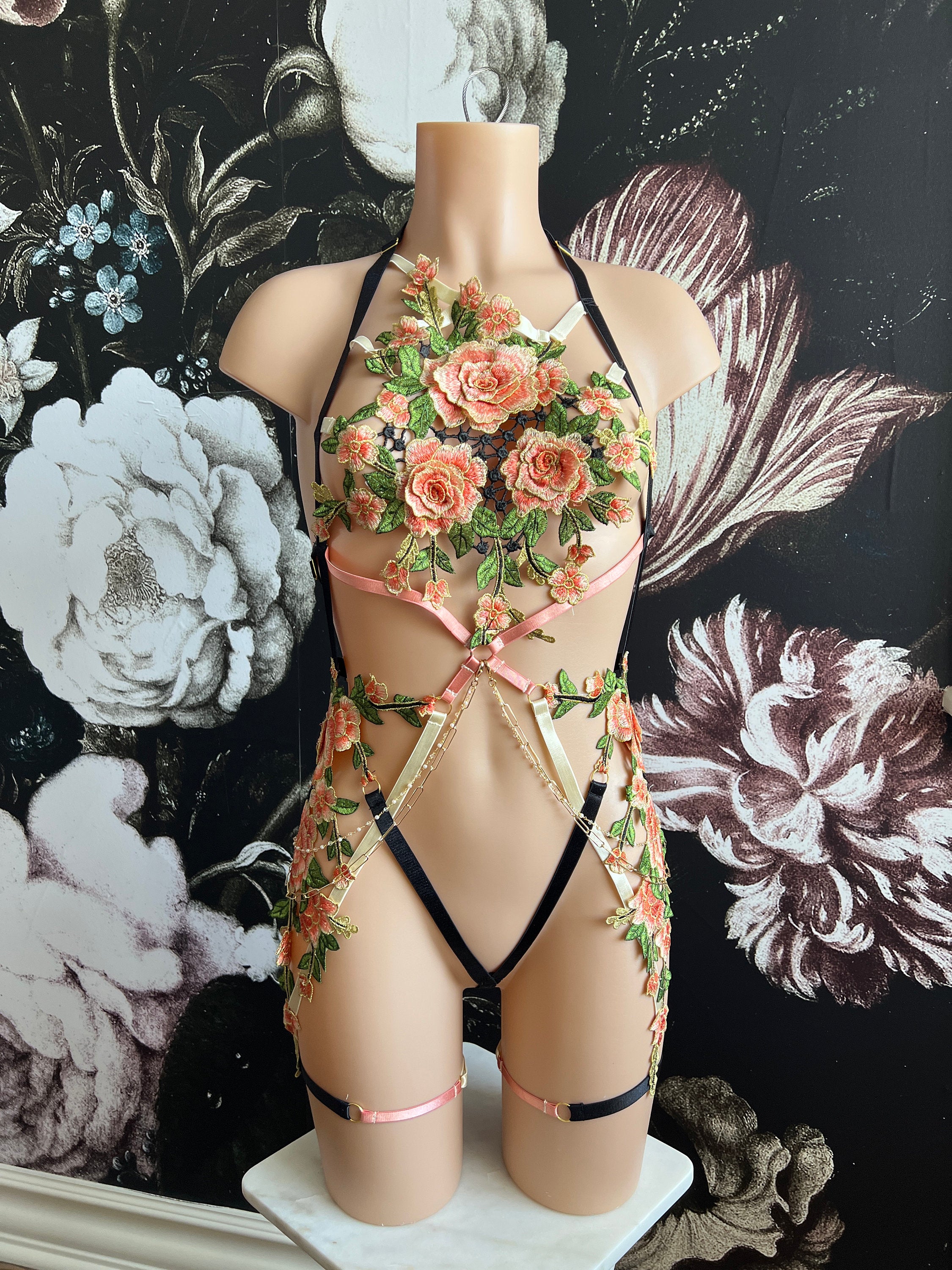 Handmade Katana Floral Strappy Body Harness - Ready to Ship – Plursona Bella