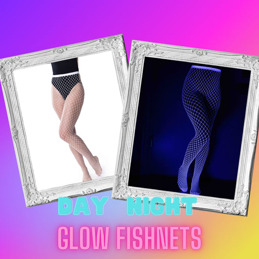 Glow in the Dark Fishnet Stockings UV Fishnet Tights Luminous Stockings White Fishnets for Rave Festival Accessories Fluorescent Leggings