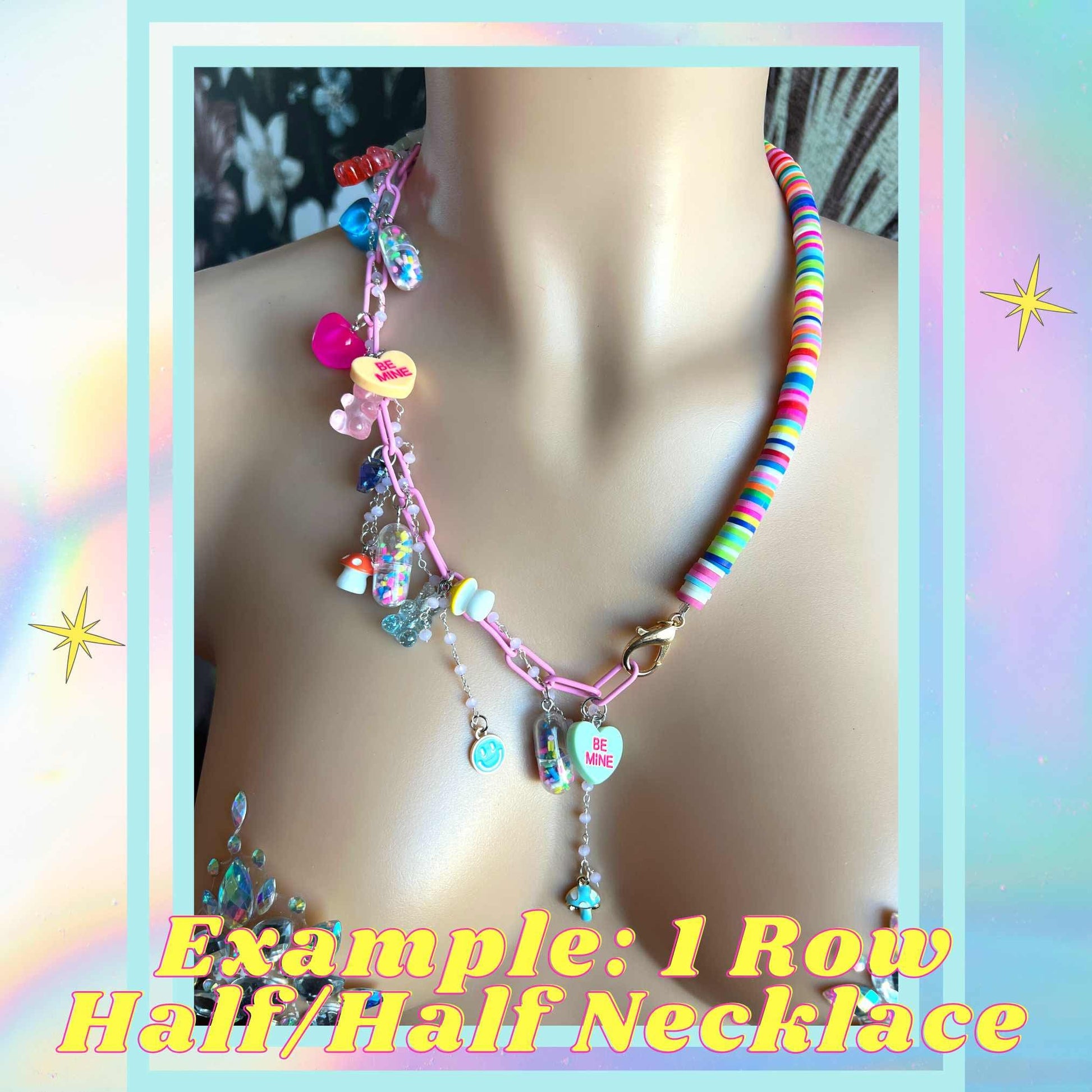 Custom Order Charm Necklace Request Personalized Jewelry Y2k Jewelry Rave Accessories Festival Necklace Rainbow Necklace Gummy Bear Charms