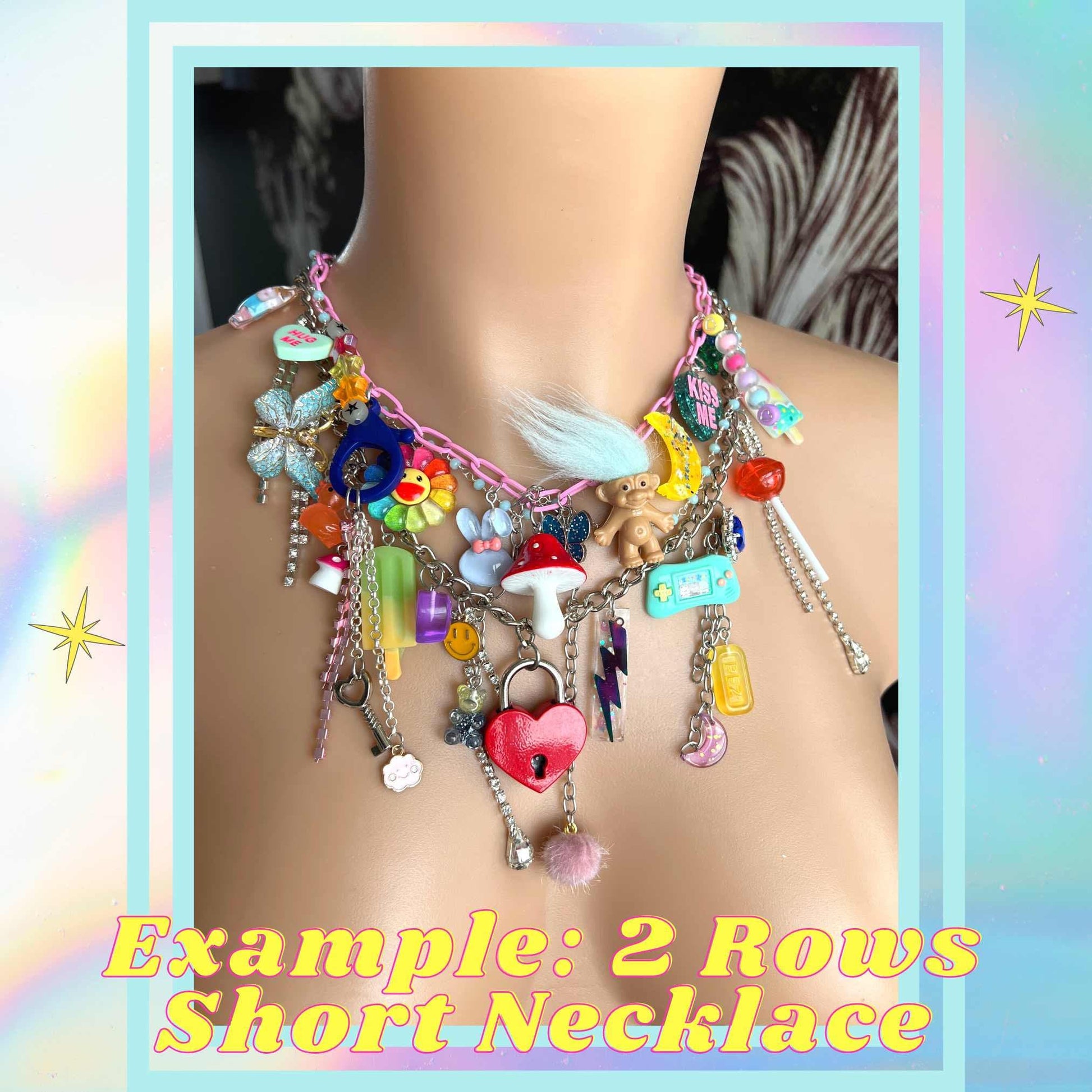 Ultra Club Charm Necklace Custom Order Request Personalized Jewelry Y2k Jewelry Rave 90s Nostalgia Club Necklace Rainbow Necklace