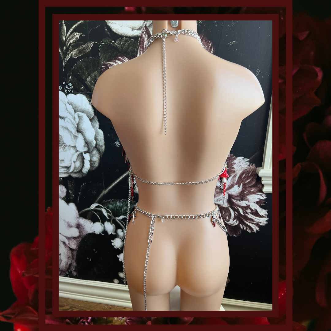 Gothic Charm Bra Order Request Gothic Jewelry Gothic Choker Gothic Lolita Gothic Skirt Gothic Top Belly Chain Custom Goth Jewelry Rave Set